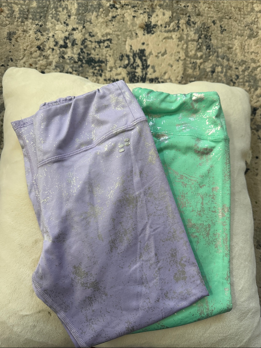 Bcg Lavender And Mint Metallic Print Leggings